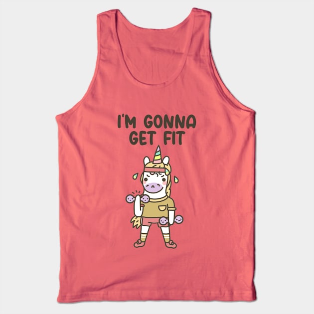 Gym Unicorn Tank Top by ilustraLiza